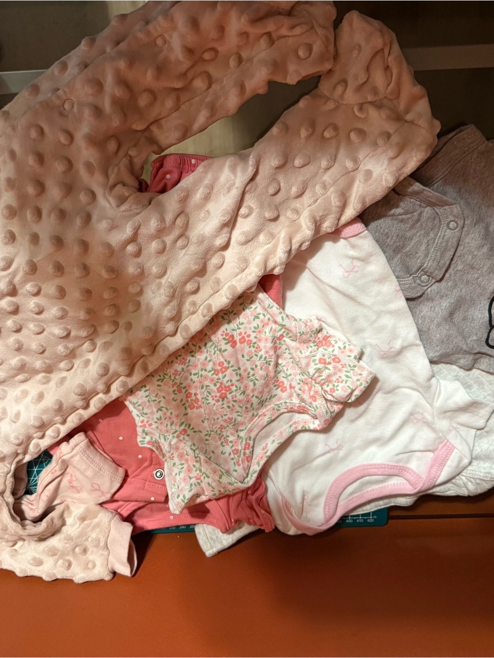 Soft Pink Baby Clothing Bundle with Floral Onesie